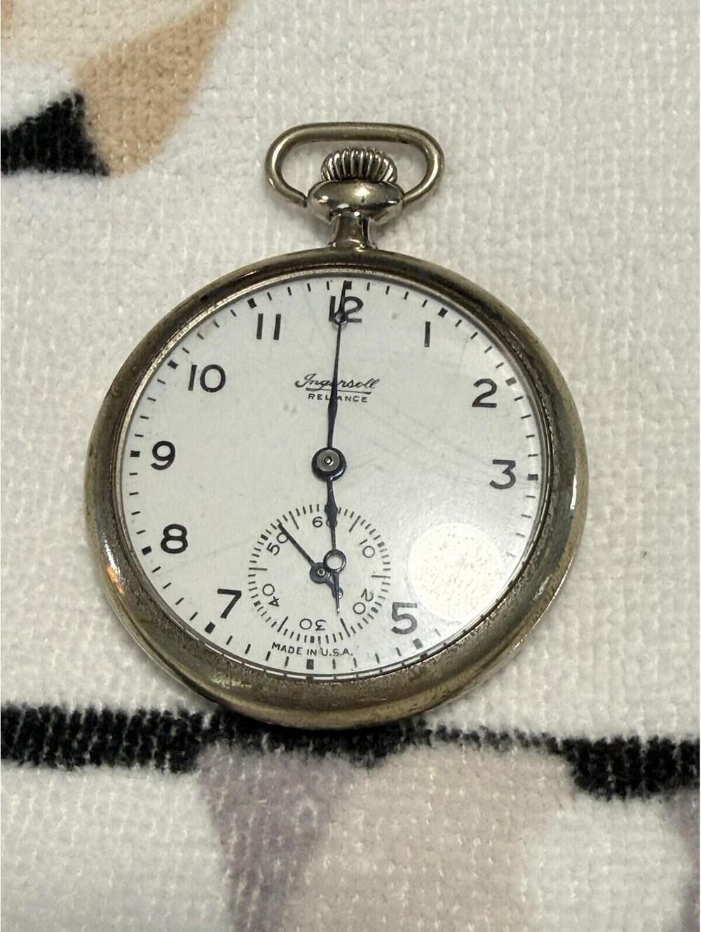 Ingersoll Reliance Pocket Watch ( Not Working) Selling Asis